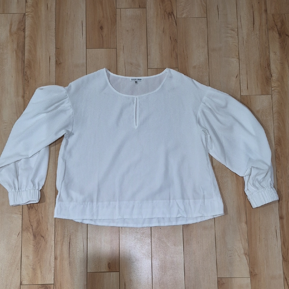Black Swan Women's Size XS White Long-Sleeve Peasant Top